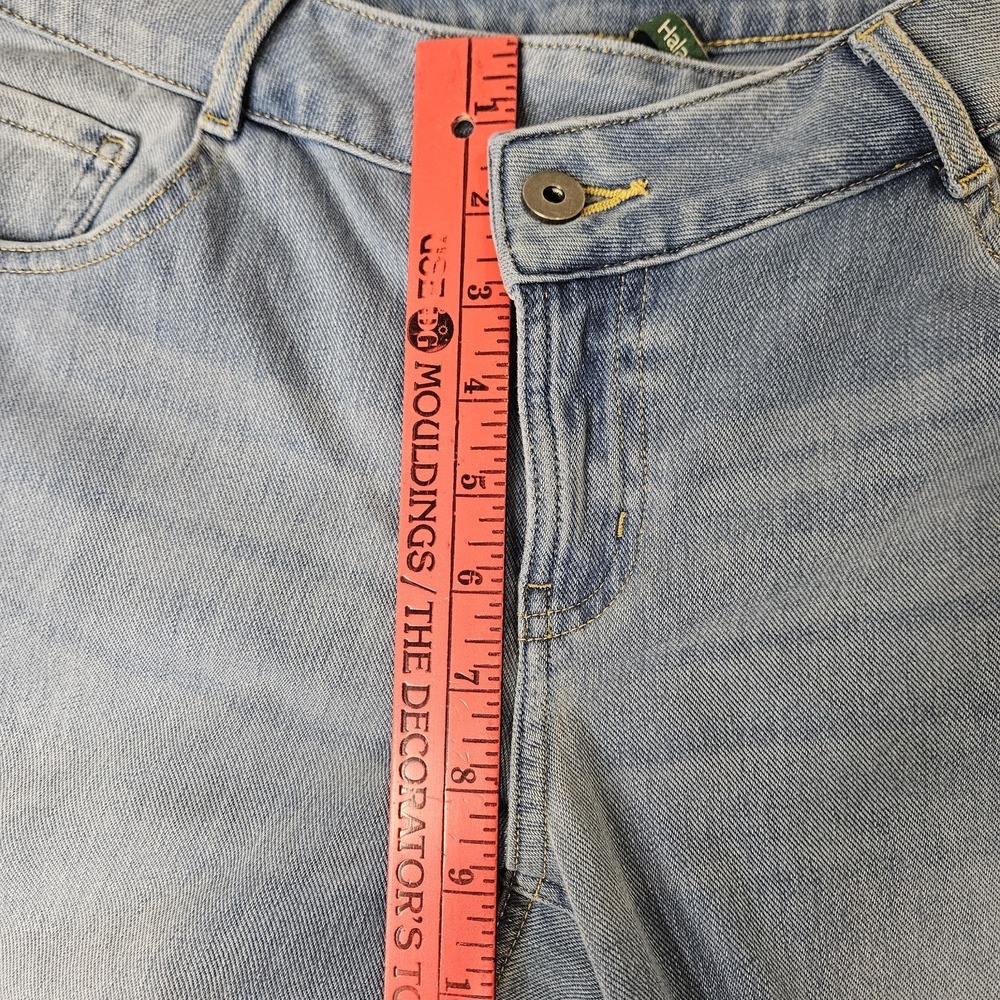 Halara Asymmetrical Wide Leg Jeans Size Medium Stretch Light Wash - Picture 4 of 8